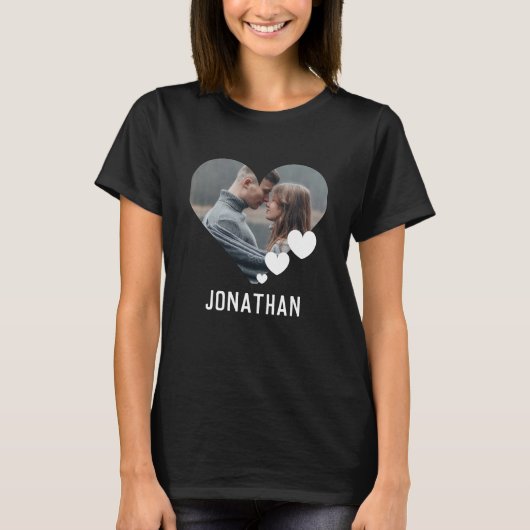 Valentijns Koppel Hart Aangepaste gepersonaliseer T-shirt (Voorkant)