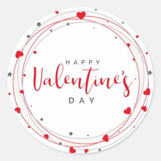 Valentijns - kunsthart Wreath Ronde Sticker (Voorkant)