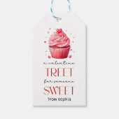 Valentijns Label Cupcake rood roze Cadeaulabel (Voorkant)