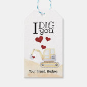 Valentijns Label, Kinder Valentijnse , Jongen vale Cadeaulabel (Voorkant)