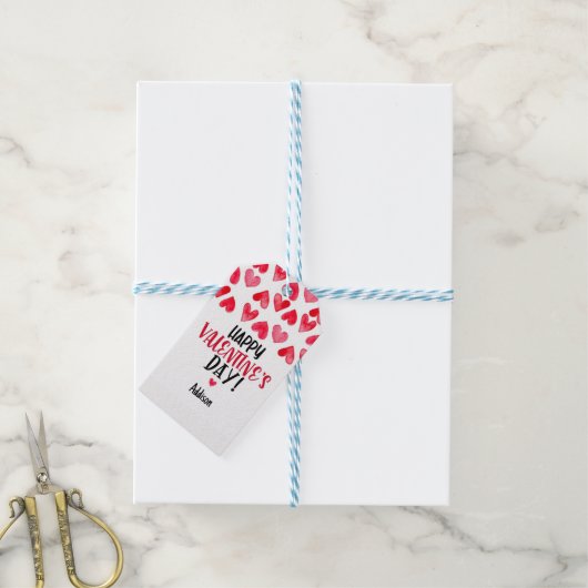Valentijns Label, moderne Valentijnsdag Cadeaulabel (Met Touw)