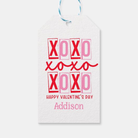Valentijns Label, moderne Valentijnsdag Cadeaulabel (Achterkant)