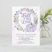 Valentijns Lavendel Rozen Pompoen Bruidsdouche Kaart (Staand voorkant)
