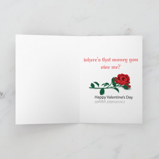 Valentijns liefdegedicht feestdagen kaart (Binnen)