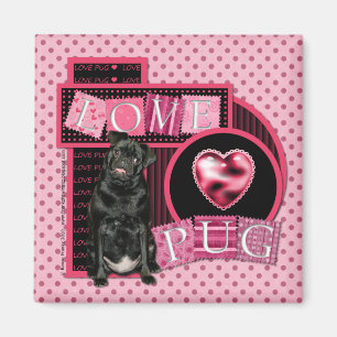 Valentijns - Love Pug - Pug - Ruffy Magneet