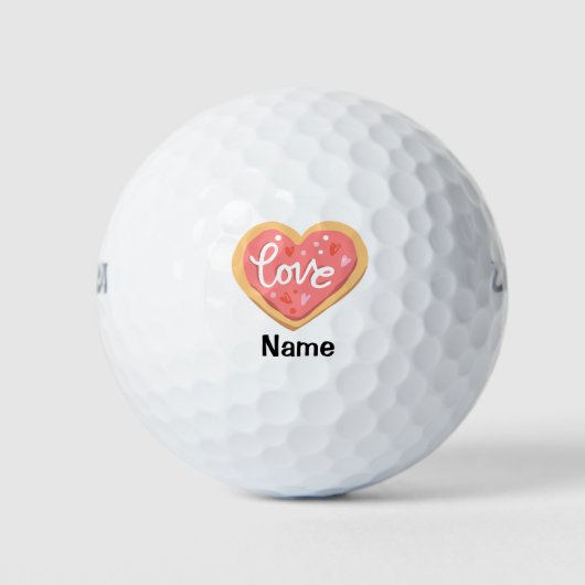 Valentijns met LOVE rood hart voor golfer Golfballen (Voorkant)