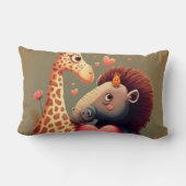 Valentijns nijlpaard cartoon op maat kussen (Achterkant)