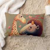 Valentijns nijlpaard cartoon op maat kussen (Deken)