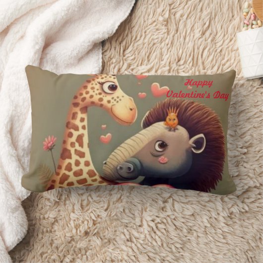 Valentijns nijlpaard cartoon op maat kussen (Deken)
