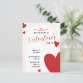 Valentijns Party Invitation Editable Design Uitnodiging Briefkaart (Staand voorkant)