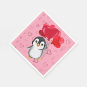 Valentijns Pinguïn  Servet (Hoek)