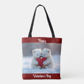 Valentijns Polar Beerwelpen Boodschappentas Tote Bag (Achterkant)
