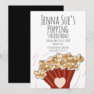 Valentijns popcorn film buitenpartij verjaardag kaart