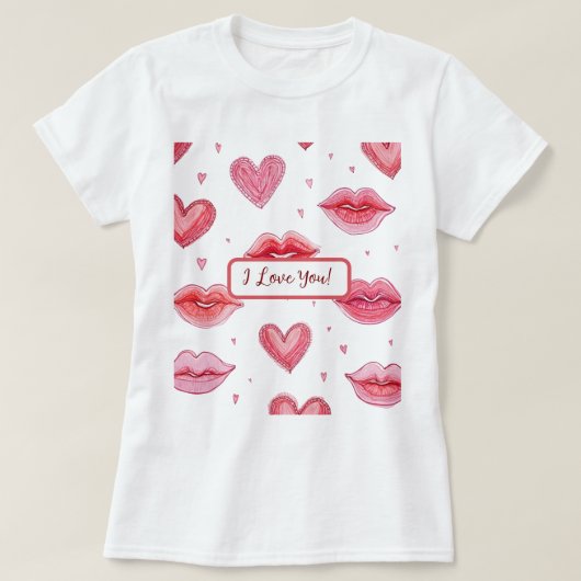 Valentijns print T-shirt (Design voorkant)