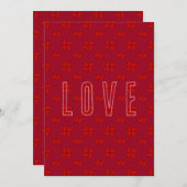 Valentijn's Red Hearts over Rode Liefde Bedankkaart (Voorkant / Achterkant)