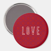 Valentijn's Red Hearts over Rode Liefde Magneet (Voorkant / Achterkant)