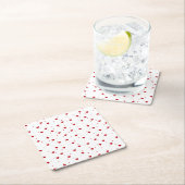 Valentijns Red Hearts-patroon Kartonnen Onderzetters (Insitu)