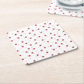 Valentijns Red Hearts-patroon Kartonnen Onderzetters (Schuin)