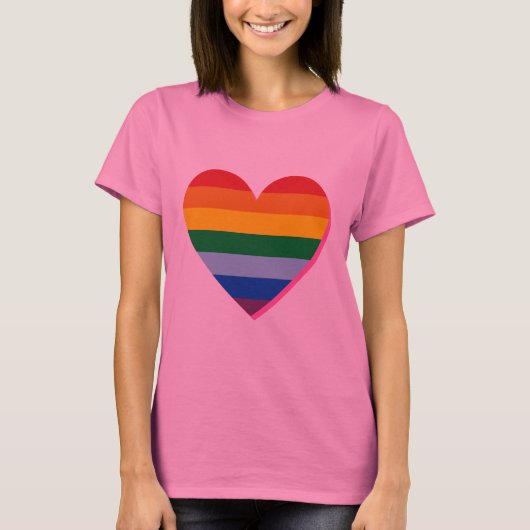 Valentijns regenboogkartel Heart T-Shirt (Voorkant)
