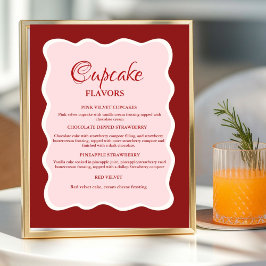 Valentijns rode en roze Cupcake smaken bord Poster