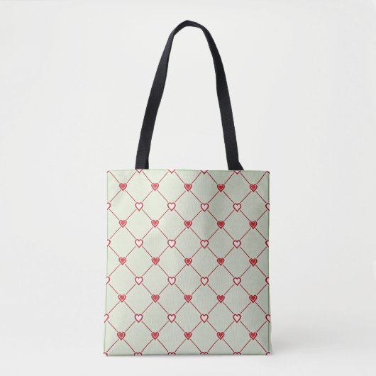 Valentijns Rode Hart Boodschappentas Tote Bag (Voorkant)