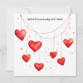 Valentijns Rode Hart en Polka Dots Champagne Kaart (Achterkant)