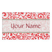 Valentijns - Rode harten en zwoegen naadloos Naambadge (Voorkant)