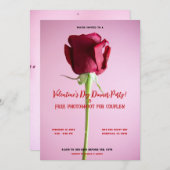 Valentijns rode rozen dinerfeest verjaardag  kaart (Voorkant / Achterkant)