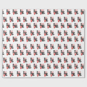 Valentijn's rood en zwart liefde met hart cadeaupapier (Vlak)