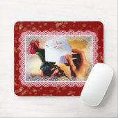 Valentijns Roos Mousepad Muismat (Met muis)
