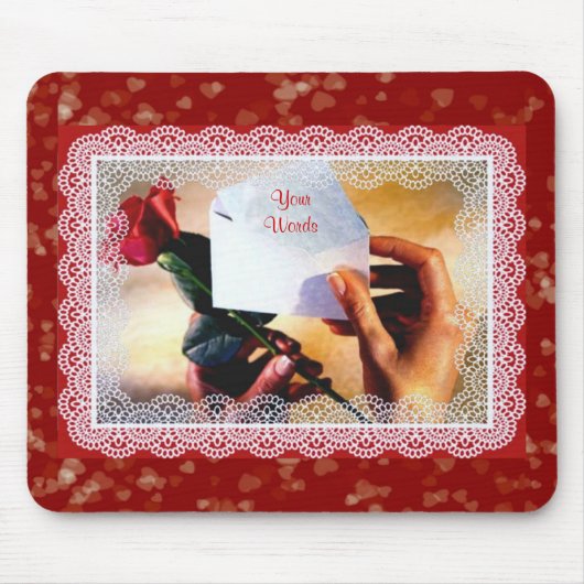 Valentijns Roos Mousepad Muismat (Voorkant)