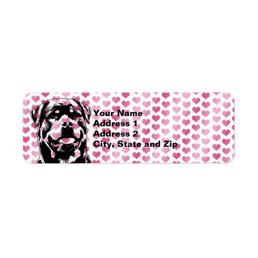 Valentijns - Rottweiler Silhouette Etiket (Voorkant)
