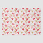 Valentijns roze rode en gouden hart ballonnen tissuepapier (Voorkant)