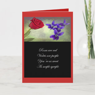 Valentijns - Rozen zijn rood, Violetten zijn Paars Kaart