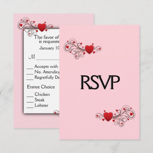 Valentijns RSVP Kaartje (Voorkant / Achterkant)