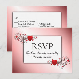 Valentijns RSVP met dinerkeuzes Uitnodiging Briefkaart
