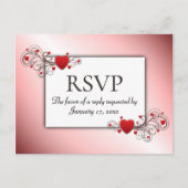 Valentijns RSVP met dinerkeuzes Uitnodiging Briefkaart (Voorkant)