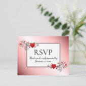 Valentijns RSVP met dinerkeuzes Uitnodiging Briefkaart (Staand voorkant)