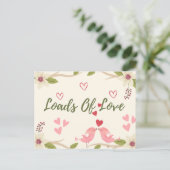 Valentijns Rustieke Loads of Love Floral Schattige Briefkaart (Staand voorkant)