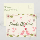 Valentijns Rustieke Loads of Love Floral Schattige Briefkaart (Voorkant / Achterkant)