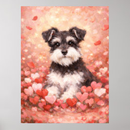 Valentijns-Schnauzer met Hartjes Poster