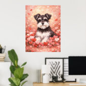 Valentijns-Schnauzer met Hartjes Poster (Thuiskantoor)