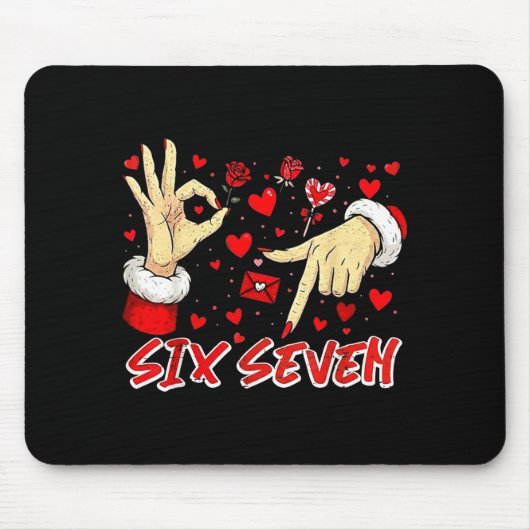 Valentijns Six Seven 67 Grappige Meme 6 7 Vrouwen Muismat (Voorkant)
