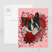 Valentijns - Sleutel aan Mijn Hart - Boston Feestdagenkaart (Voorkant / Achterkant)