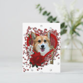 Valentijns - Sleutel aan Mijn Hart - Corgi - Owen Feestdagenkaart (Staand voorkant)