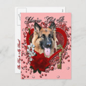 Valentijns - Sleutel aan Mijn Hart - Duitse herder Feestdagenkaart (Voorkant / Achterkant)