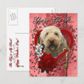 Valentijns - Sleutel aan Mijn Hart - GoldenDoodle Feestdagenkaart (Voorkant / Achterkant)