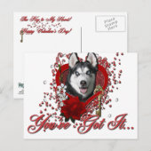 Valentijns - Sleutel aan Mijn Hart - Siberische Feestdagenkaart (Voorkant / Achterkant)