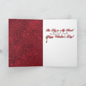 Valentijns - Sleutel aan Mijn Hart - Yorkshire Feestdagen Kaart (Binnen)