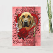 Valentijns - Sleutel tot mijn hart - Bloedhond - P Feestdagen Kaart (Voorkant)